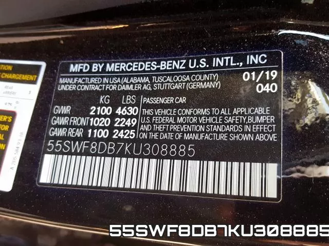 55SWF8DB7KU308885 фото 2