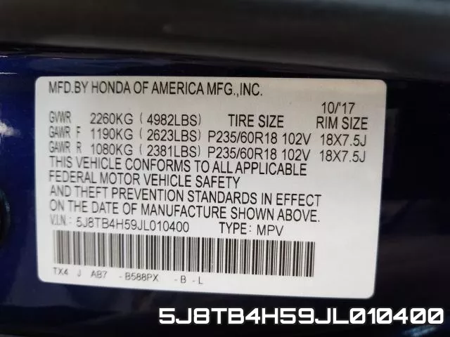 5J8TB4H59JL010400 фото 2