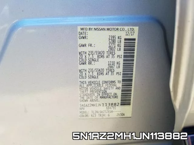 5N1AZ2MH1JN113882 фото 2