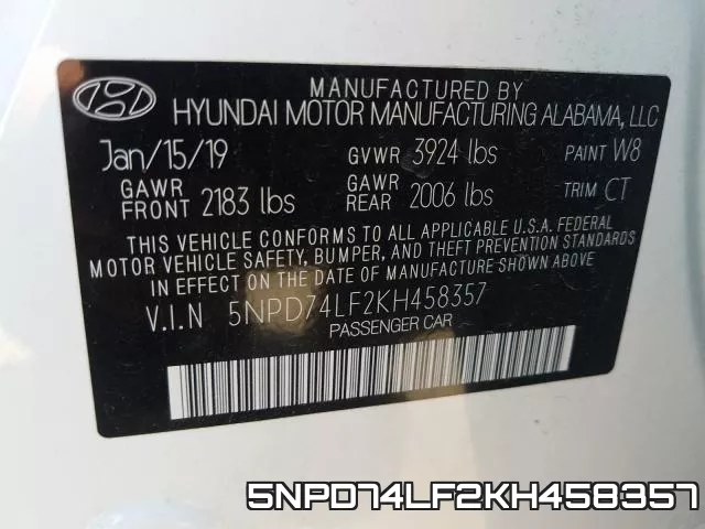 5NPD74LF2KH458357 фото 2