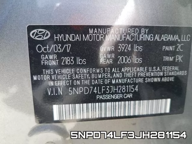 5NPD74LF3JH281154 фото 2