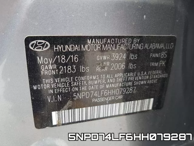 5NPD74LF6HH079287 фото 2