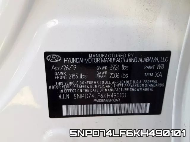 5NPD74LF6KH490101 фото 2
