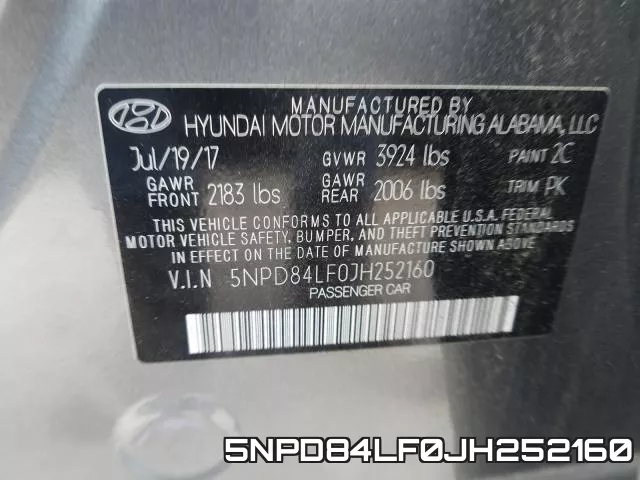 5NPD84LF0JH252160 фото 2