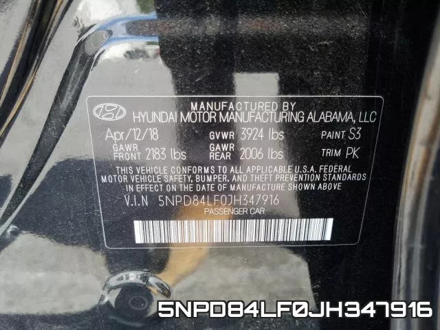 5NPD84LF0JH347916 фото 2