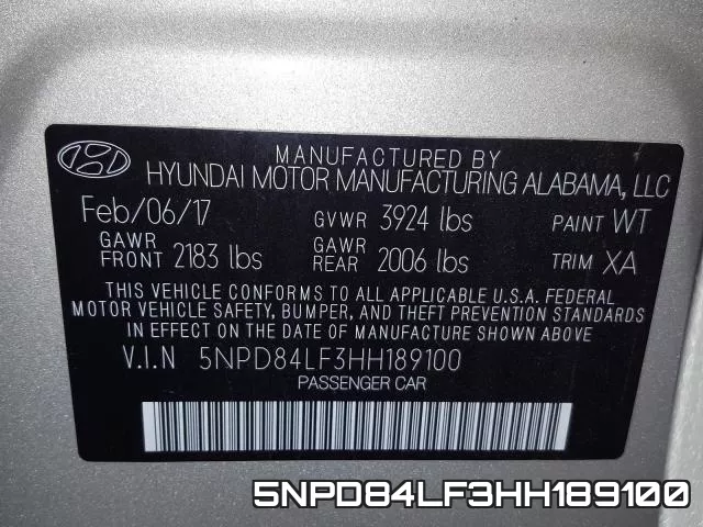 5NPD84LF3HH189100 фото 2