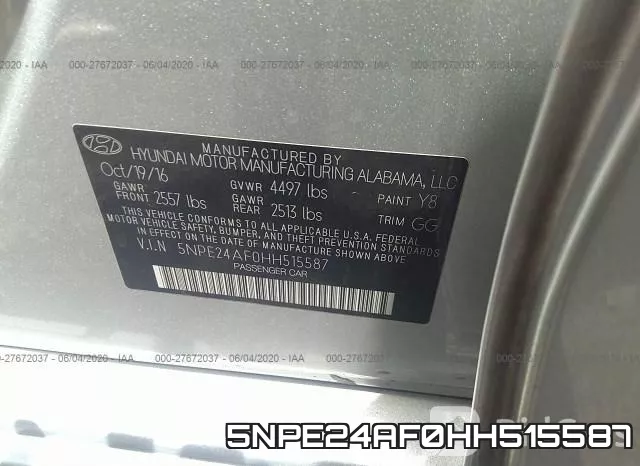 5NPE24AF0HH515587 фото 10