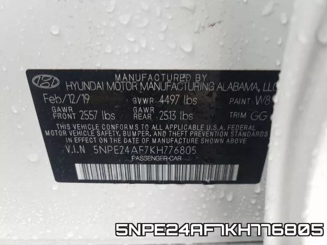 5NPE24AF7KH776805 фото 2