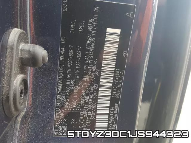 5TDYZ3DC1JS944323 фото 2