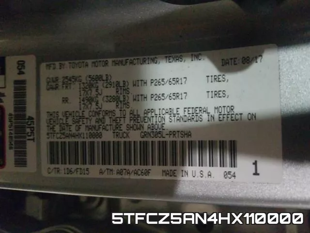 5TFCZ5AN4HX110000 фото 2