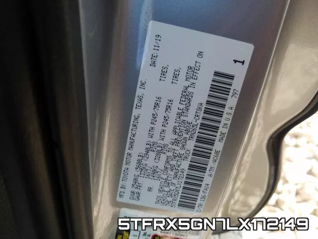 5TFRX5GN7LX172149 фото 2