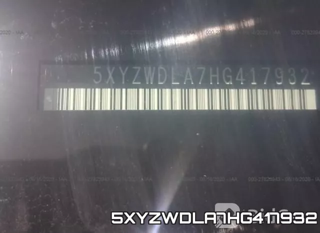 5XYZWDLA7HG417932 фото 9