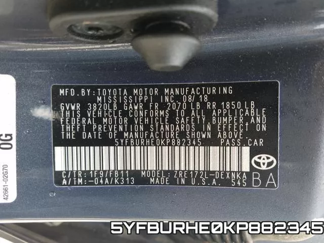 5YFBURHE0KP882345 фото 2
