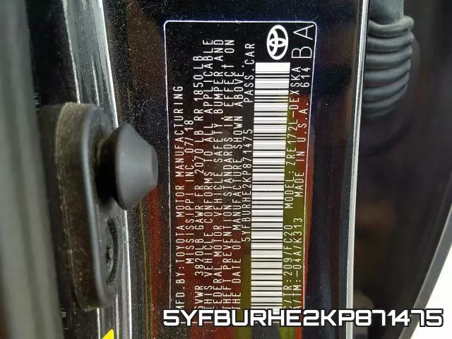 5YFBURHE2KP871475 фото 2