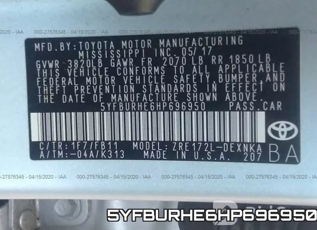 5YFBURHE6HP696950 фото 10