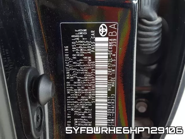 5YFBURHE6HP729106 фото 2