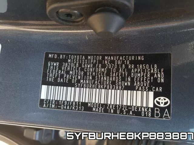 5YFBURHE8KP883887 фото 2