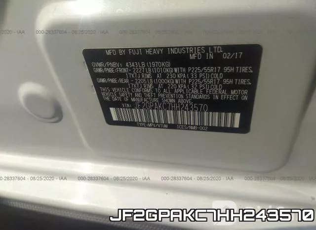JF2GPAKC7HH243570 фото 10