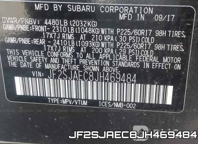 JF2SJAEC8JH469484 фото 10