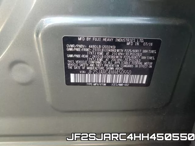 JF2SJARC4HH450550 фото 2