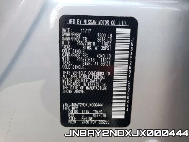 JN8AY2NDXJX000444 фото 2