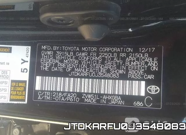 JTDKARFU0J3548083 фото 10