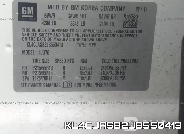 KL4CJASB2JB550413 фото 10