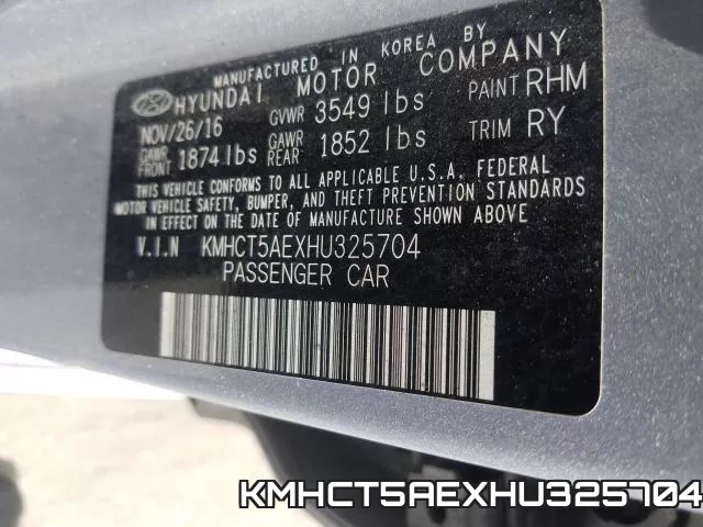 KMHCT5AEXHU325704 фото 2