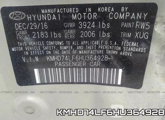 KMHD74LF6HU364928 фото 10