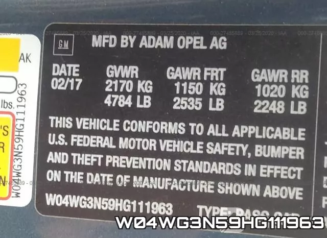 W04WG3N59HG111963 фото 10