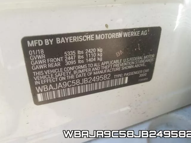WBAJA9C58JB249582 фото 2