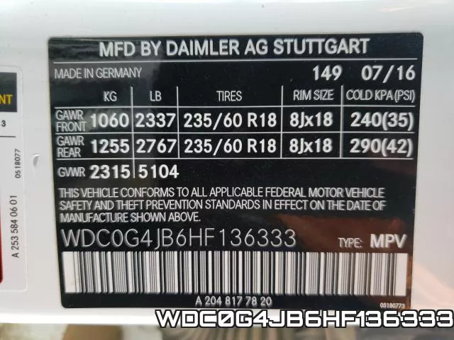 WDC0G4JB6HF136333 фото 2