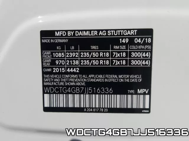 WDCTG4GB7JJ516336 фото 2