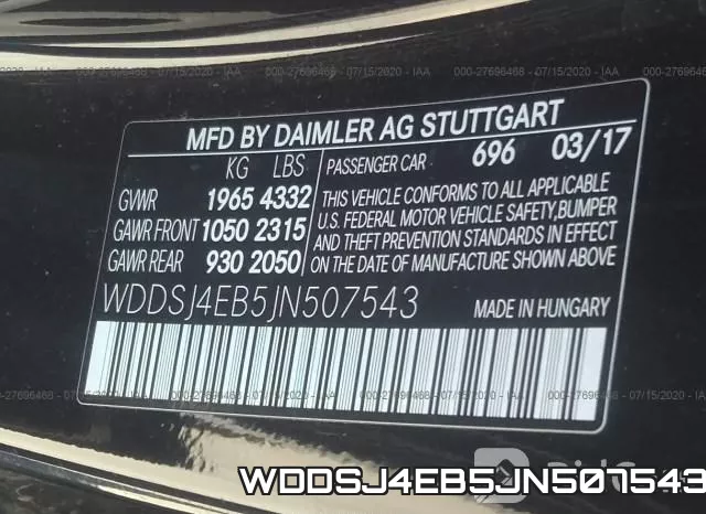 WDDSJ4EB5JN507543 фото 10