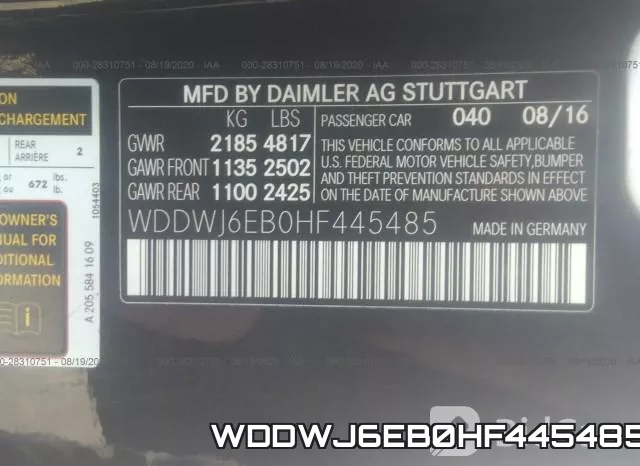 WDDWJ6EB0HF445485 фото 10