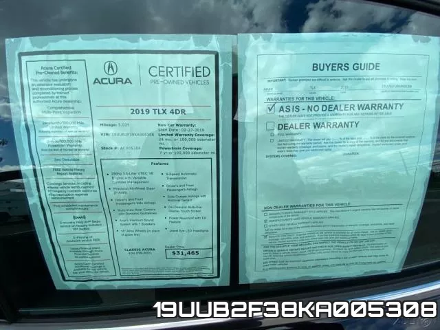 19UUB2F38KA005308 фото 2