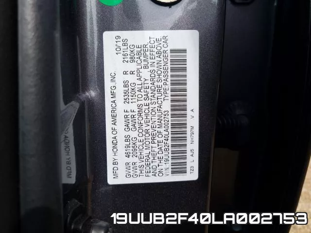 19UUB2F40LA002753 фото 2