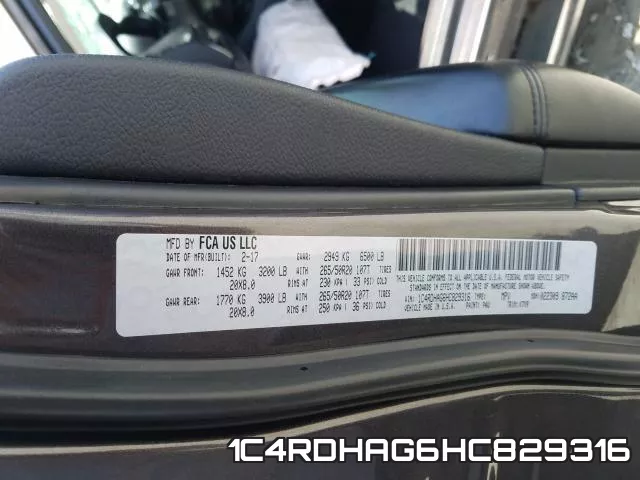 1C4RDHAG6HC829316 фото 2