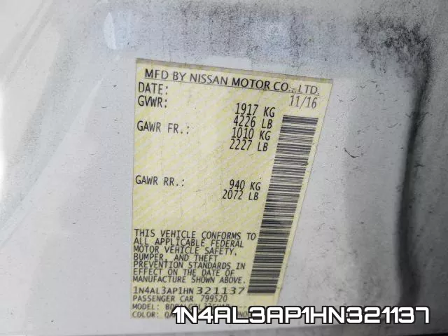 1N4AL3AP1HN321137 фото 2