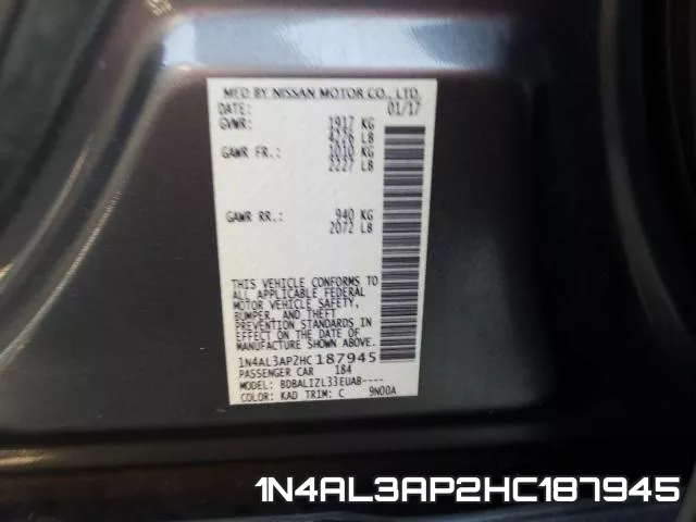 1N4AL3AP2HC187945 фото 2