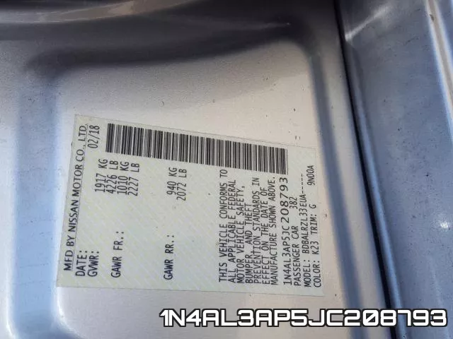 1N4AL3AP5JC208793 фото 2