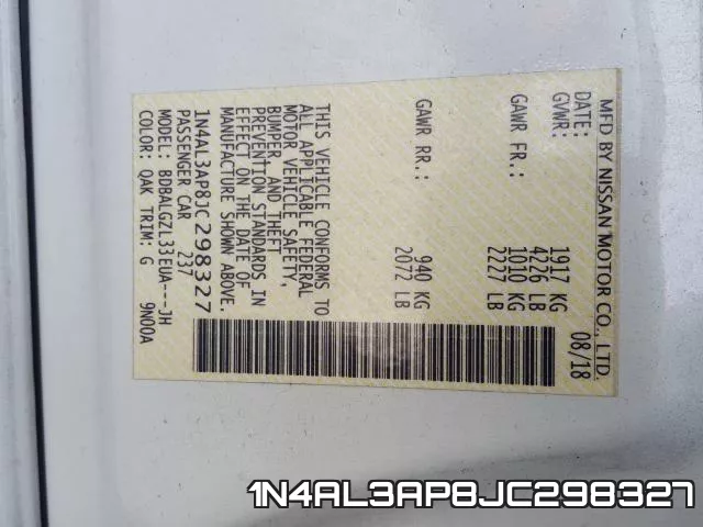 1N4AL3AP8JC298327 фото 2