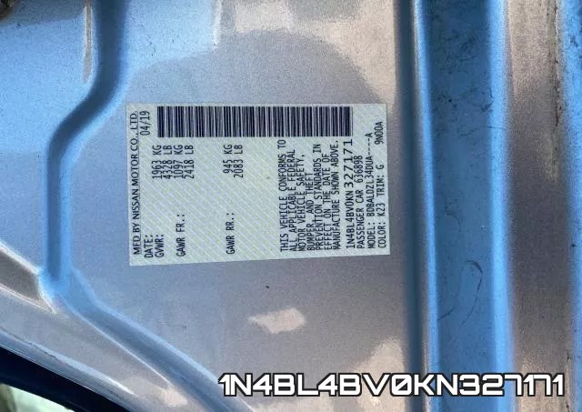 1N4BL4BV0KN327171 фото 2