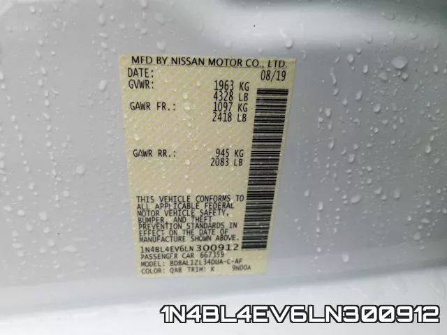 1N4BL4EV6LN300912 фото 2