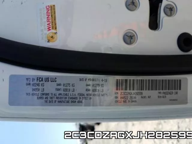 2C3CDZAGXJH282599 фото 2