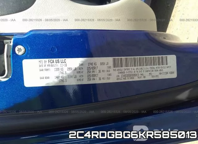 2C4RDGBG6KR585013 фото 10