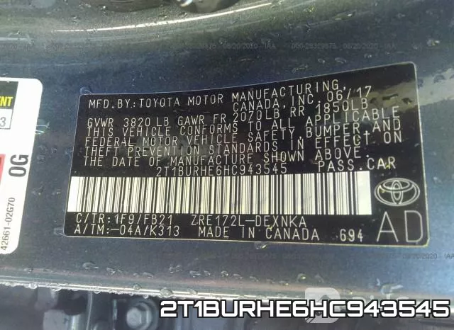 2T1BURHE6HC943545 фото 10