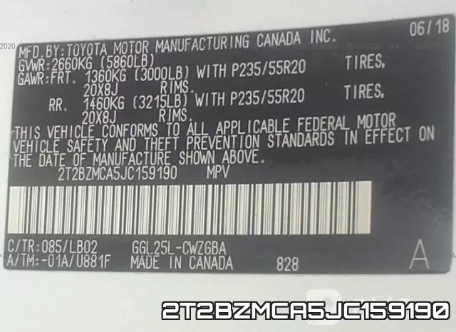2T2BZMCA5JC159190 фото 10