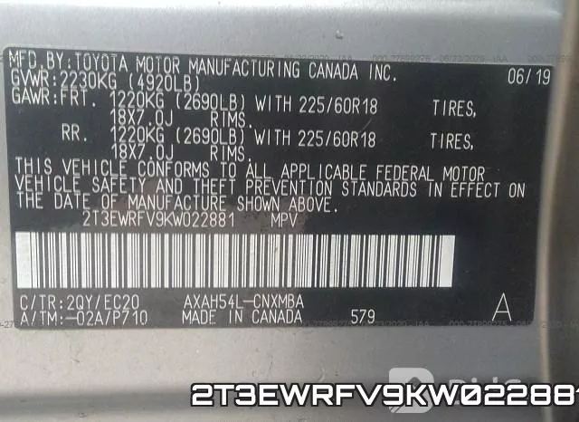 2T3EWRFV9KW022881 фото 10