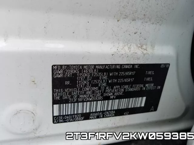 2T3F1RFV2KW059385 фото 2